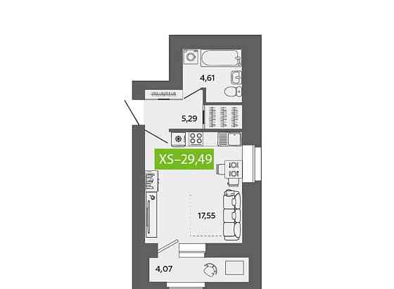 Студия, 29.49 м2, 8/9 эт. Северодвинск