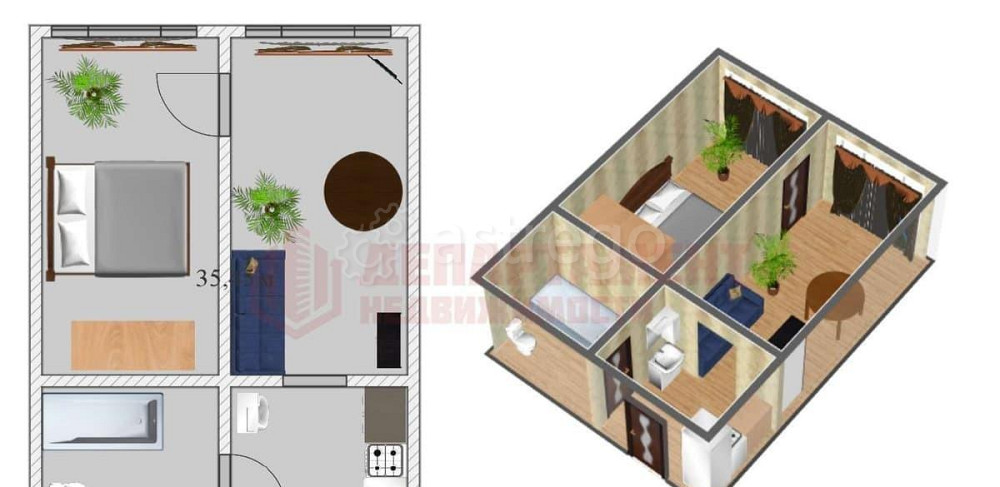 2-комн. квартира, 35.6 м2, 1/5 эт. Астрахань - изображение 4
