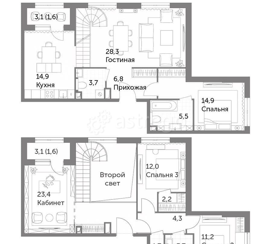 4-комн. квартира, 135.8 м2, 35/38 эт. Москва - изображение 1
