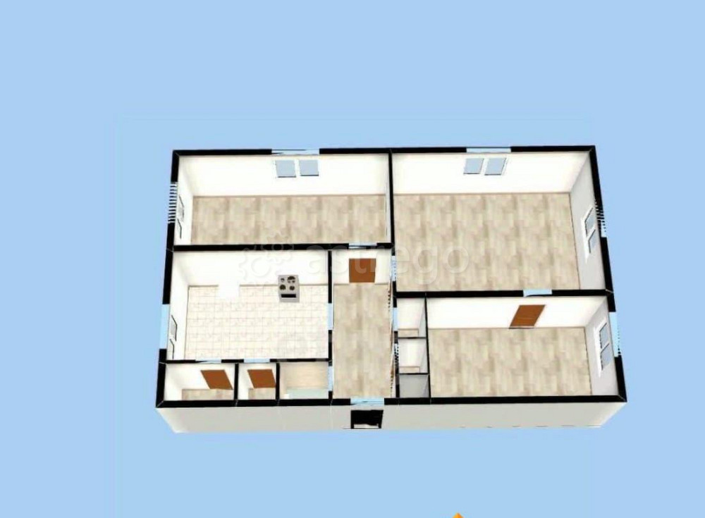 3-комн. квартира, 59.8 м2, 2/2 эт. Давлеканово - изображение 3