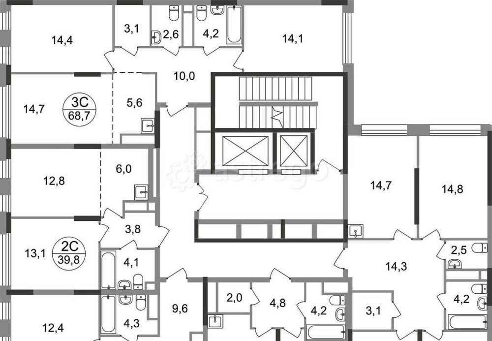 3-комн. квартира, 83.9 м2, 3/17 эт. Москва - изображение 6