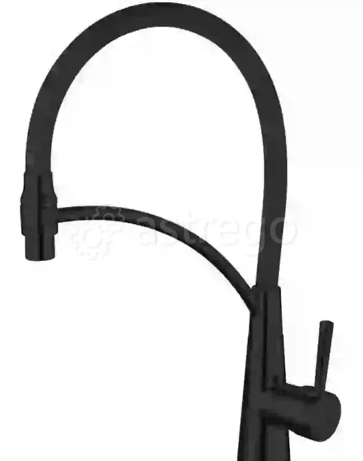 Смеситель для кухонной мойки TRIGOR черный матовый, гибкий нос Ижевск - изображение 1
