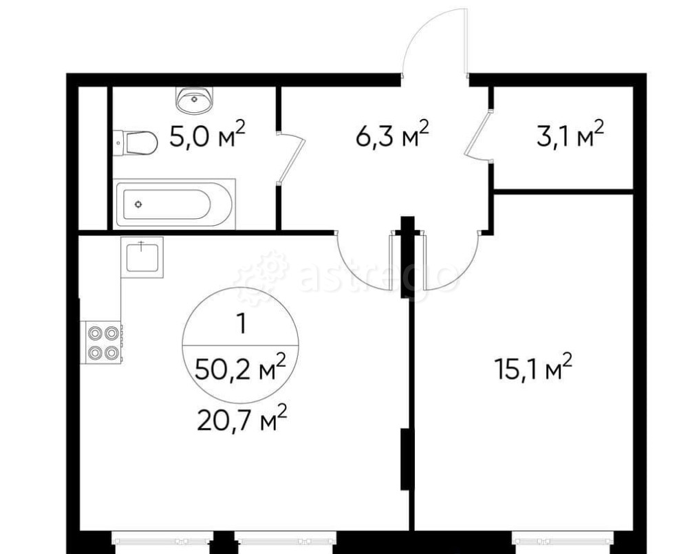 1-комн. квартира, 50 м2, 16/17 эт. Москва - изображение 1