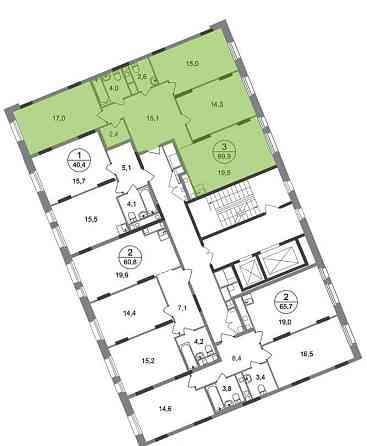 3-комн. квартира, 89 м2, 8/17 эт. Москва