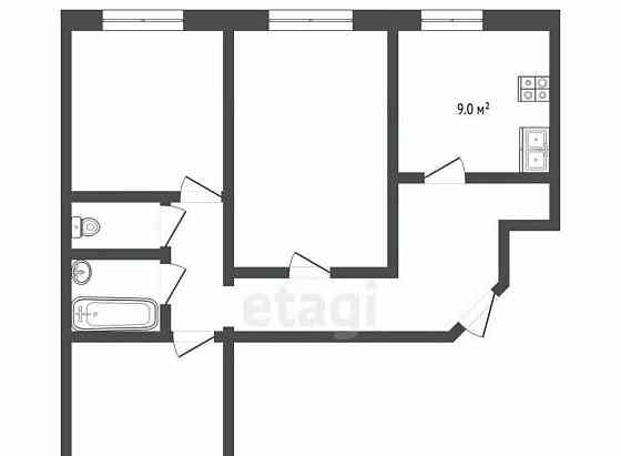 3-комн. квартира, 65.9 м2, 1/9 эт. Луховицы