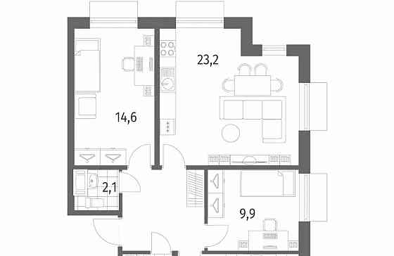3-комн. квартира, 77 м2, 7/12 эт. Санкт-Петербург