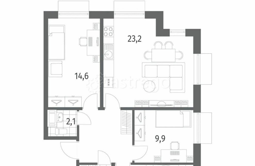 3-комн. квартира, 77 м2, 7/12 эт. Санкт-Петербург - изображение 5