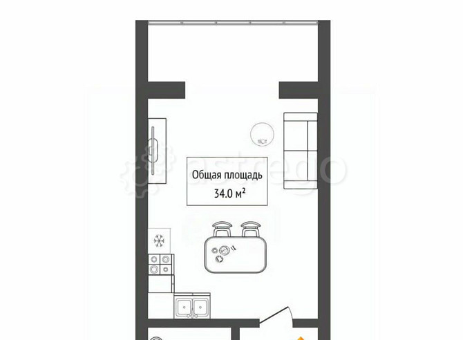 Студия, 34.7 м2, 4/10 эт. Горно-Алтайск - изображение 5