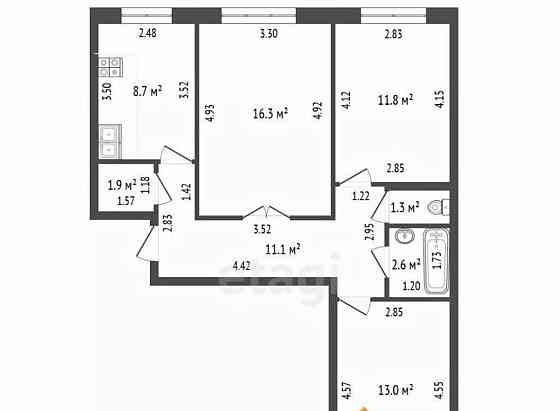 3-комн. квартира, 66.7 м2, 4/9 эт. Стерлитамак