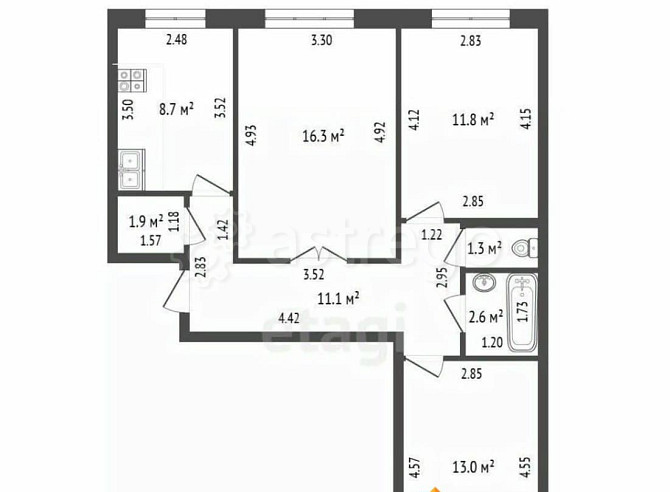 3-комн. квартира, 66.7 м2, 4/9 эт. Стерлитамак - изображение 6