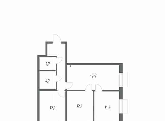 3-комн. квартира, 71.4 м2, 7/12 эт. Санкт-Петербург
