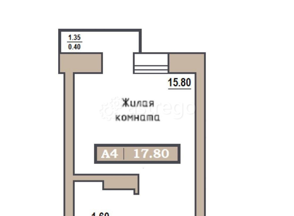 Студия, 17.8 м2, 7/9 эт. Красноярск - изображение 1