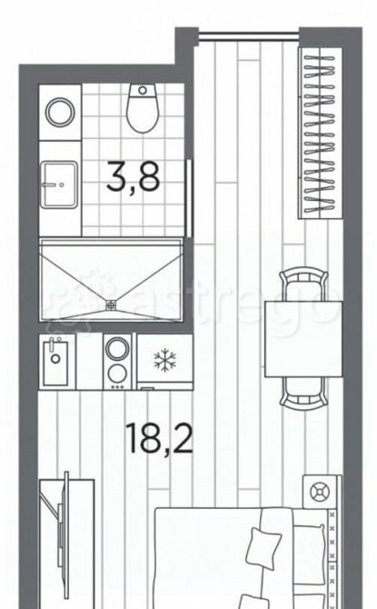 1-комн. апарт-ы, 22 м2, 2/13 эт. Санкт-Петербург - изображение 1