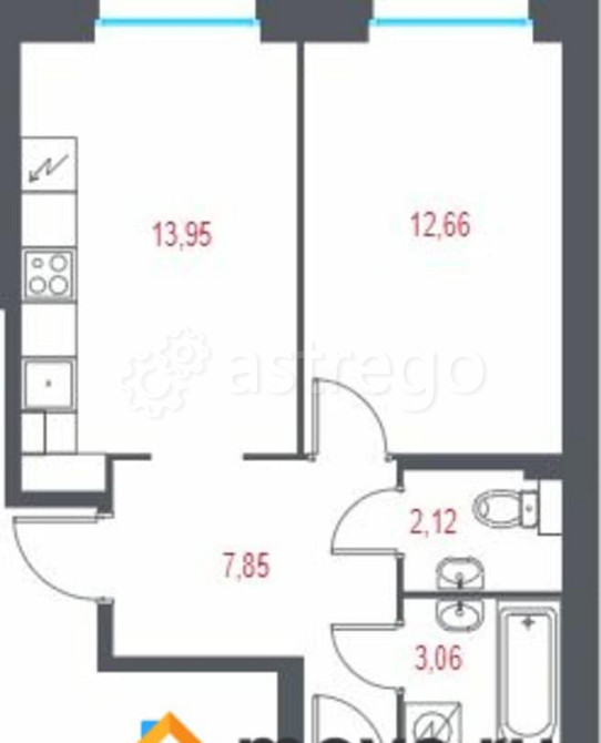 2-комн. квартира, 51.21 м2, 2/10 эт. Санкт-Петербург - изображение 7