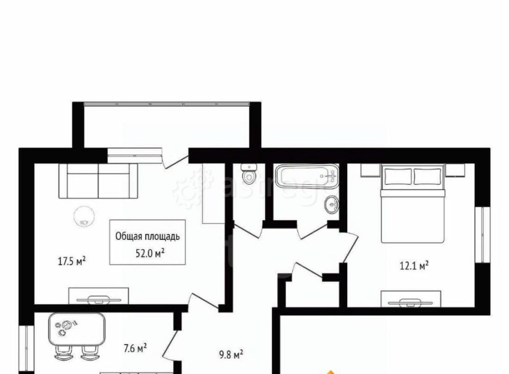 2-комн. квартира, 52 м2, 1/5 эт. Горно-Алтайск - изображение 1