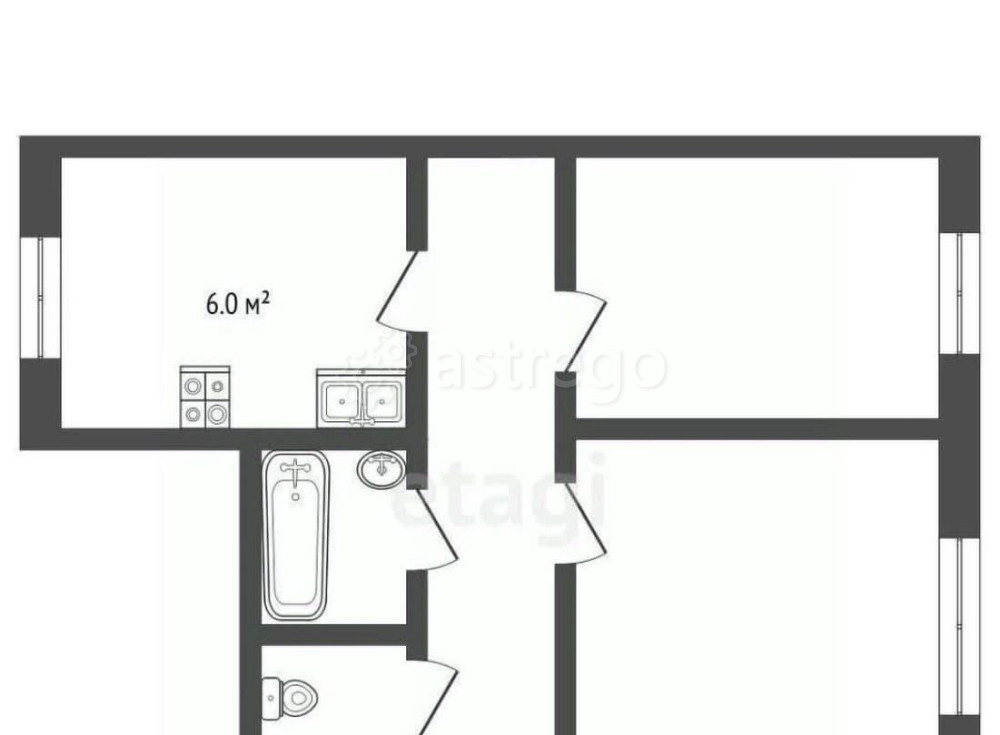 3-комн. квартира, 62.2 м2, 1/12 эт. Одинцово - изображение 2