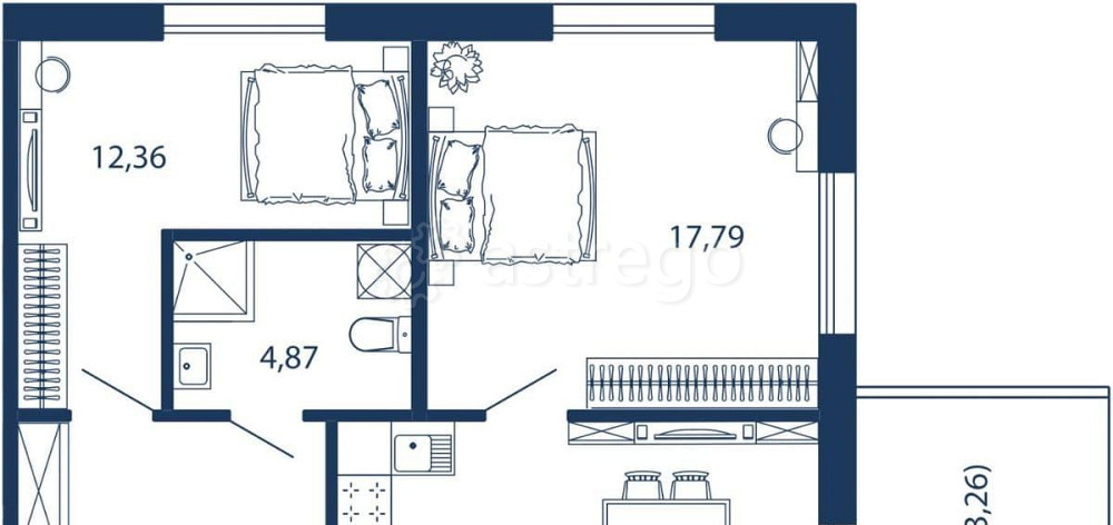 3-комн. квартира, 67.9 м2, 1/5 эт. Санкт-Петербург - изображение 1