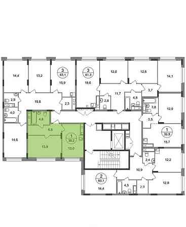 1-комн. квартира, 38 м2, 5/17 эт. Москва