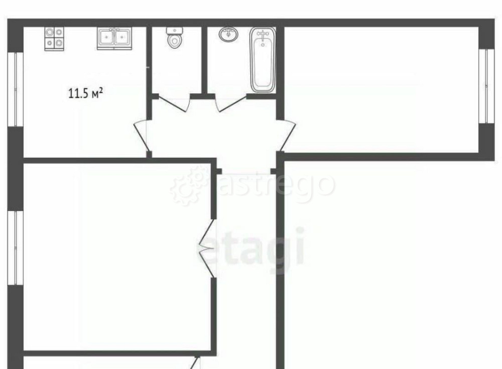 3-комн. квартира, 69.3 м2, 2/10 эт. Коломна - изображение 2