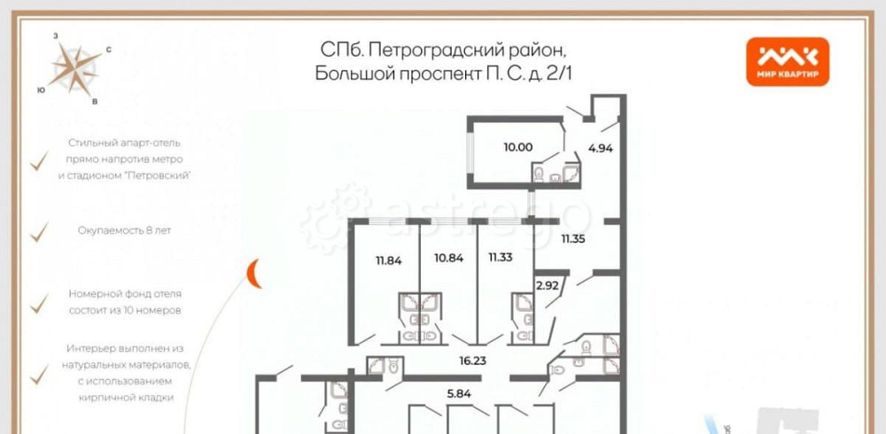 6-комн. квартира, 164.5 м2, 4/4 эт. Санкт-Петербург - изображение 5