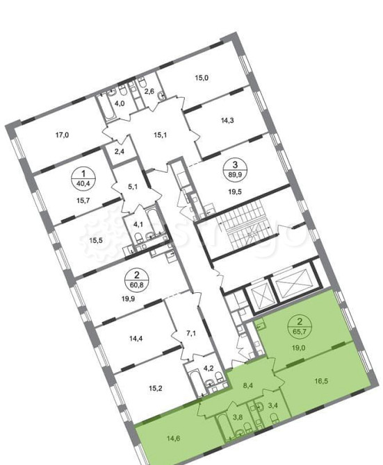 2-комн. квартира, 65 м2, 7/17 эт. Москва - изображение 4