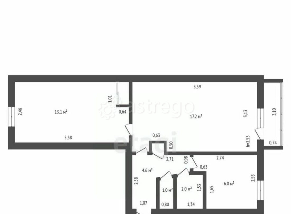 2-комн. квартира, 44.7 м2, 5/5 эт. Шимановск - изображение 6