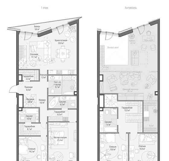 4-комн. квартира, 180.6 м2, 3/11 эт. Москва