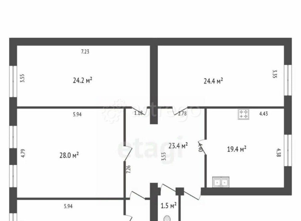 4-комн. квартира, 139.5 м2, 5/5 эт. Санкт-Петербург - изображение 6