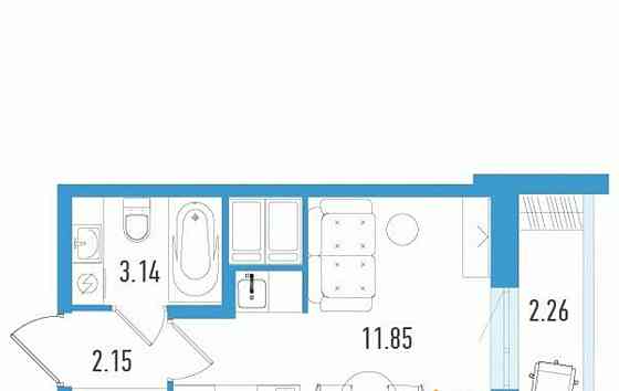 Студия, 17.82 м2, 8/25 эт. Санкт-Петербург