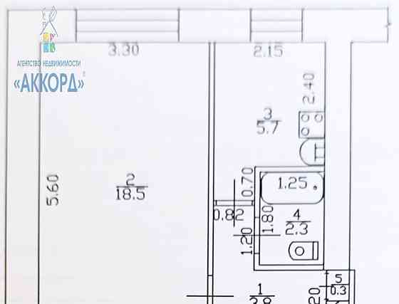 1-комн. квартира, 31.8 м2, 3/14 эт. Бийск