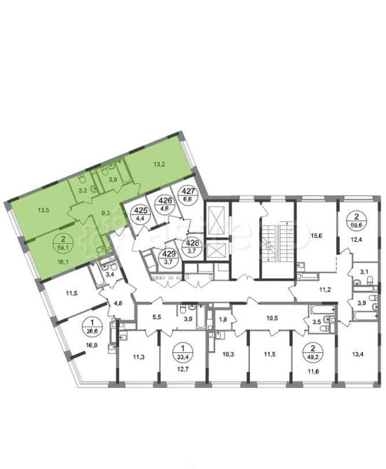 2-комн. квартира, 59 м2, 4/17 эт. Москва - изображение 3
