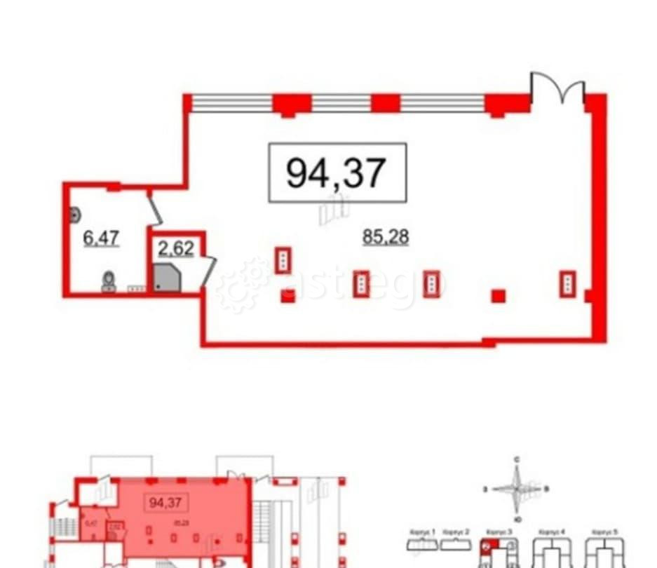 Свободного назначения, 94 м2 Санкт-Петербург - изображение 7