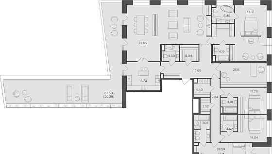 6-комн. квартира, 287 м2, 19/19 эт. Москва
