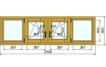 Окно деревянное под заказ для бани из лиственницы 600х2000 четырёхствочатое Москва