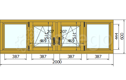 Окно деревянное под заказ для бани из лиственницы 600х2000 четырёхствочатое Москва - изображение 1