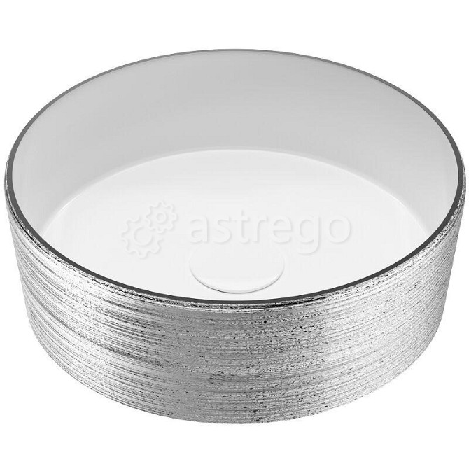 Раковина на столешницу Grossman GR 5020 SW (35,5х35,5х11,5) Бело-серебристая Красноярск - изображение 1