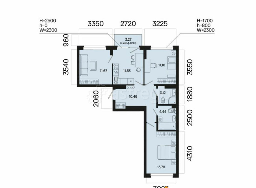 3-комн. квартира, 67.14 м2, 6/7 эт. Уфа - изображение 5