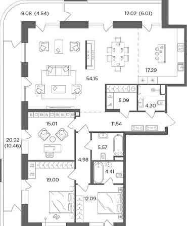 4-комн. квартира, 183 м2, 14/20 эт. Москва