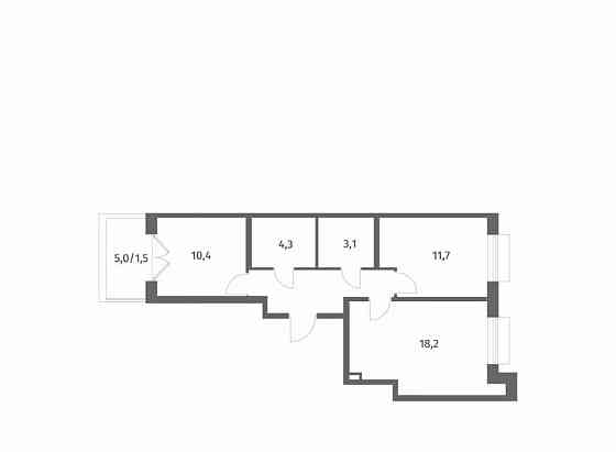 2-комн. квартира, 56.6 м2, 8/8 эт. Санкт-Петербург