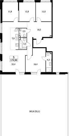 4-комн. квартира, 174.9 м2, 2/14 эт. Москва