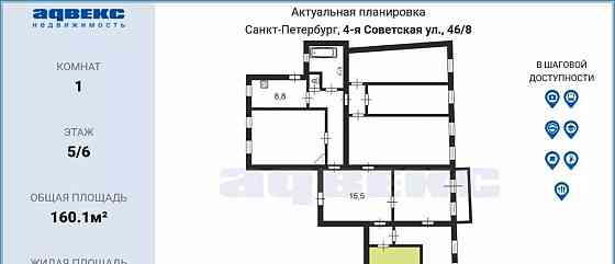 Комната, 17.2 м2, 5/6 эт. Санкт-Петербург