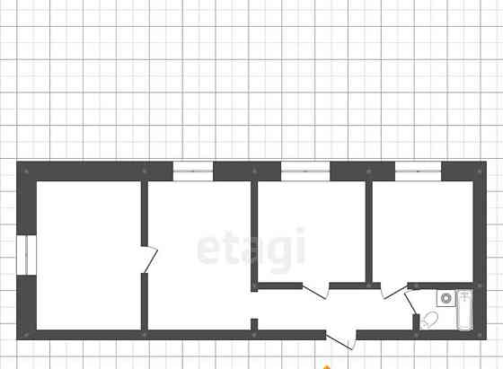 3-комн. квартира, 61.1 м2, 2/2 эт. Белогорск