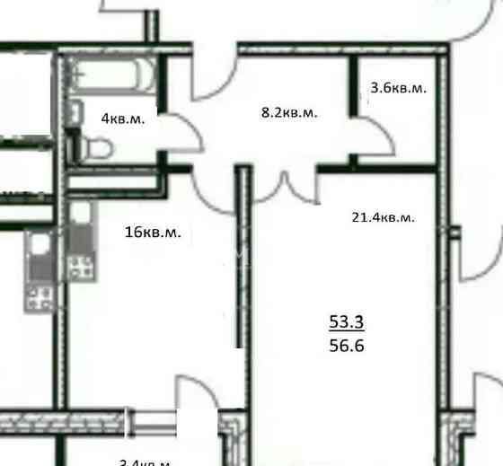 1-комн. квартира, 53.3 м2, 13/17 эт. Наро-Фоминск