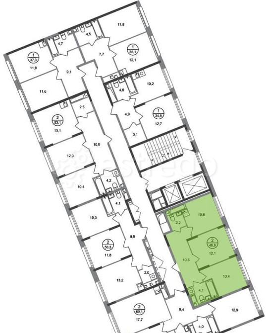 2-комн. квартира, 49 м2, 4/17 эт. Москва - изображение 3