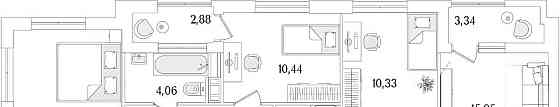 3-комн. квартира, 75.51 м2, 12/13 эт. Санкт-Петербург