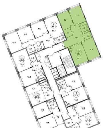 3-комн. квартира, 81 м2, 7/17 эт. Москва