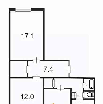 3-комн. квартира, 70.1 м2, 3/10 эт. Санкт-Петербург