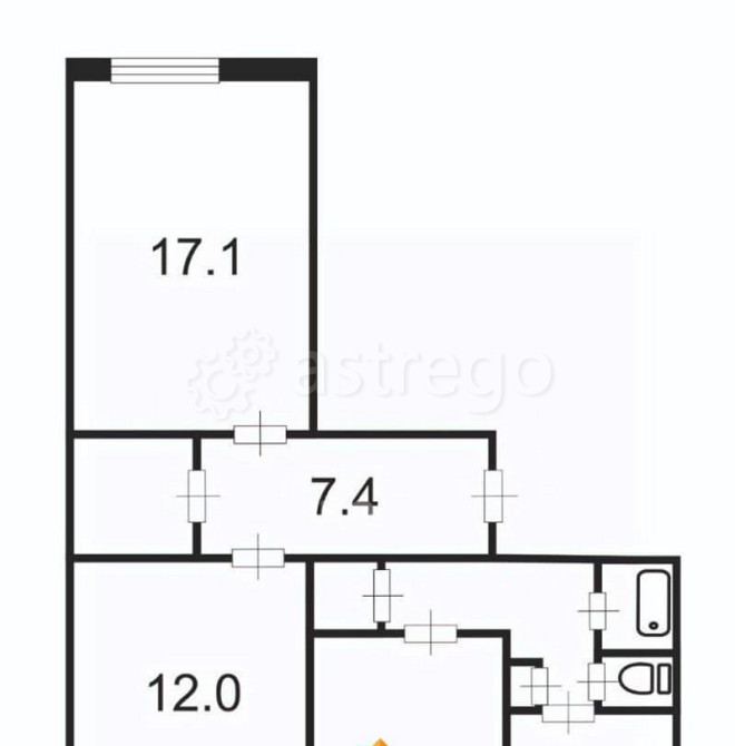 3-комн. квартира, 70.1 м2, 3/10 эт. Санкт-Петербург - изображение 3