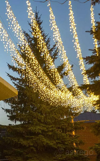 Гирлянда Бахрома Уличная каучук , белый провод, теплый свет, 3.0x0.6/0.5/0.4м., led, 220В. Казань - изображение 5