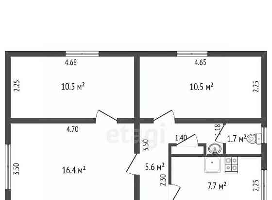 3-комн. квартира, 52.9 м2, 2/2 эт. Котлас